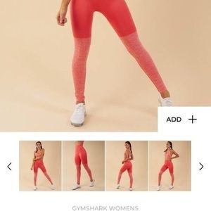 Gymshark two tone seamless leggings- peach coral